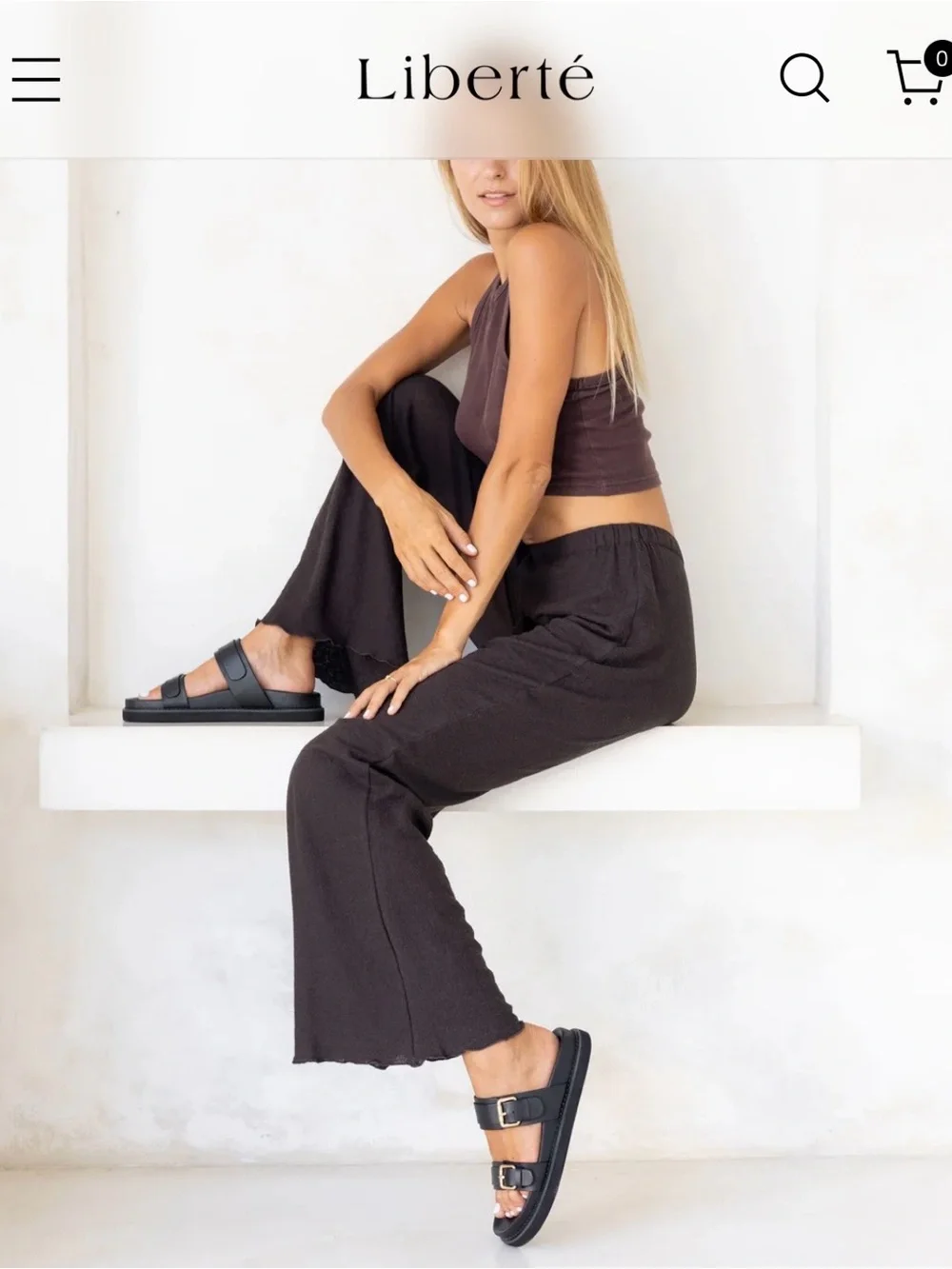 Liberté Aloha Double-Strap Buckle Slide Leather Sandals